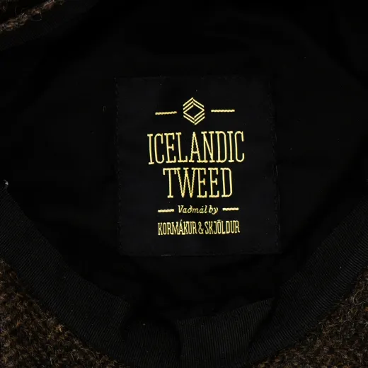 Schiebermütze - Icelandic Tweed - Braun-Schwarz