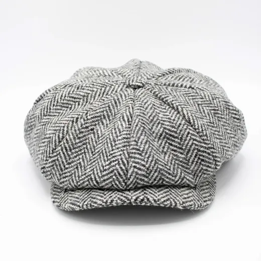 Schiebermütze - Icelandic Tweed - Schwarz-weiß