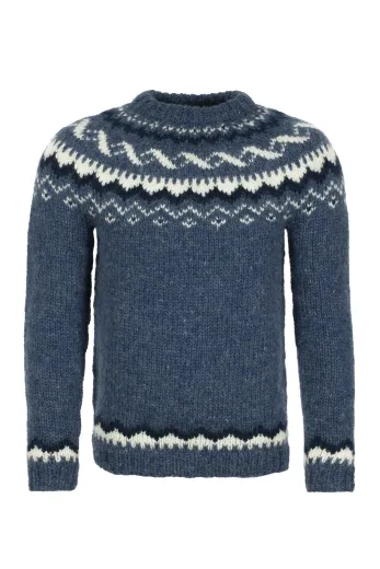 Herren Islandpullover - HSI-208 - Handgestrickt - blau
