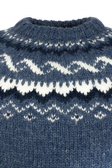 Herren Islandpullover - HSI-208 - Handgestrickt - blau