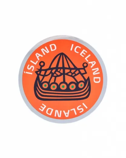 Aufkleber - rund - Wikingerboot