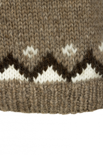 Handgestrickter Herren Islandpullover - braun / dunkelbraun