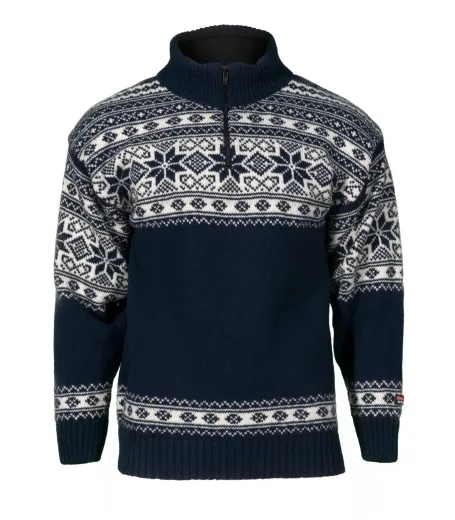 Norweger Pullover Schneeflocke - dunkel-blau