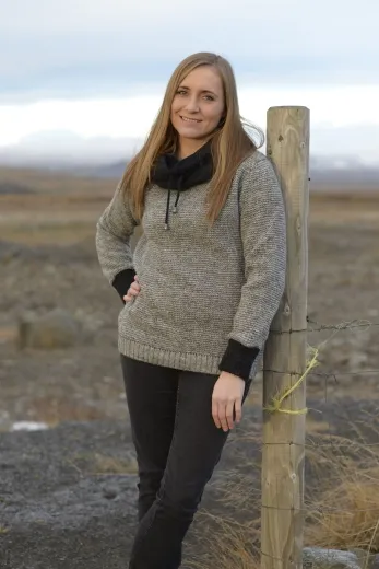 Isländischer Damen / Herren Pullover - grau schwarz