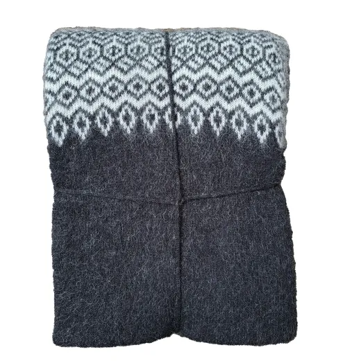 Wolldecke - Islandmuster Borg