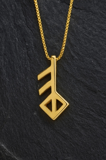 Alrún - 14K vergoldete Halskette mit Anhänger - Liebe