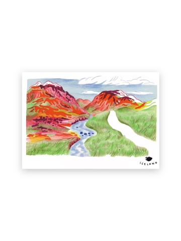 Island Magnet - Reykjadalur Illustration