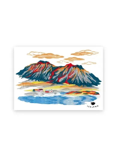 Island Magnet - Fagradalsfjall Vulkan Illustration