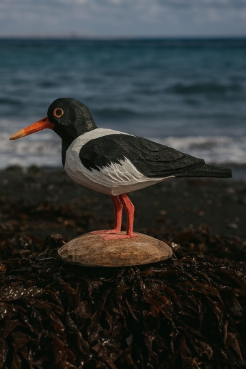 Isländischer Vogel - Austernfischer Holzfigur