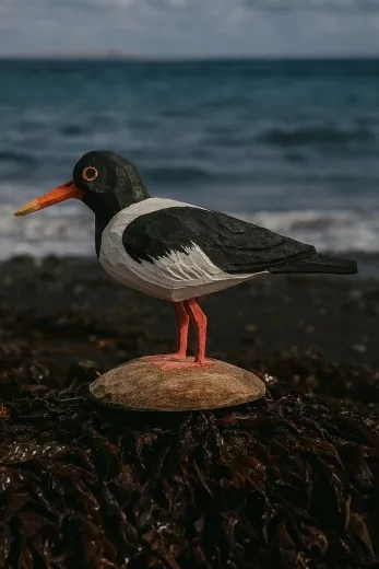 Isländischer Vogel - Austernfischer Holzfigur