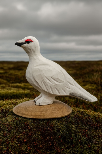Isländischer Vogel - Schneehuhn Holzfigur