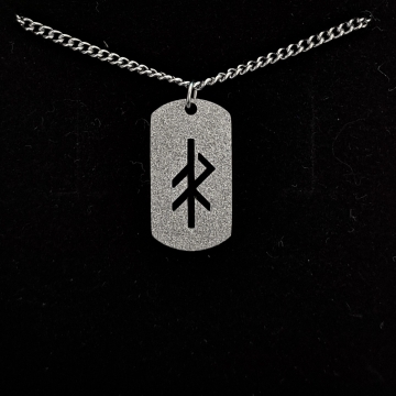 Edelstahl Kette mit Anhänger - Energie - sandgestrahlt