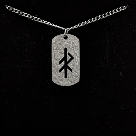 Edelstahl Kette mit Anhänger - Energie - sandgestrahlt