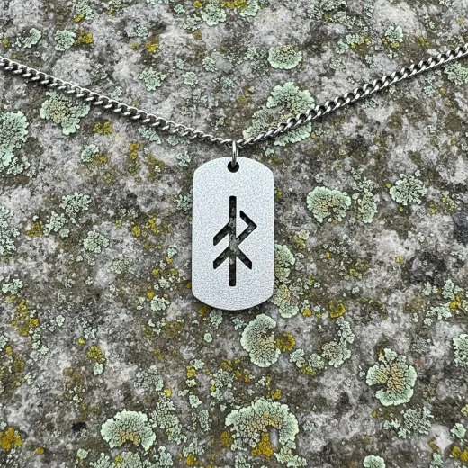 Edelstahl Kette mit Anhänger - Energie - sandgestrahlt