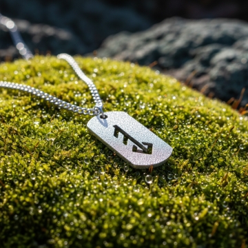 Edelstahl Kette mit Anhänger - Liebe - sandgestrahlt