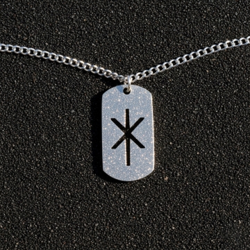 Edelstahl Kette mit Anhänger - Stärke - sandgestrahlt