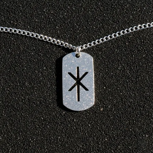 Edelstahl Kette mit Anhänger - Stärke - sandgestrahlt