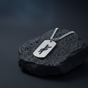 Edelstahl Kette mit Anhänger - Glück - sandgestrahlt