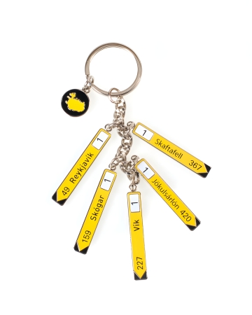 Schlüsselanhänger - Straßenschilder des Isländischen Südlandes