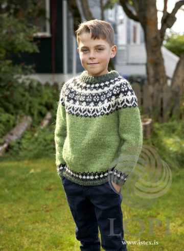 Strickanleitung Kinder-Islandpullover - Strickmuster Ómur - Lopi 40-19