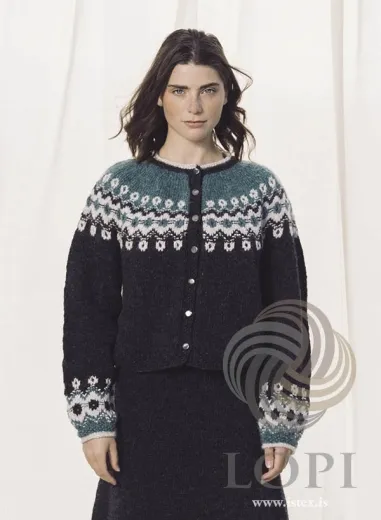 Strickanleitung Damen Strickjacke - Strickmuster Punktar - Lopi 43-16