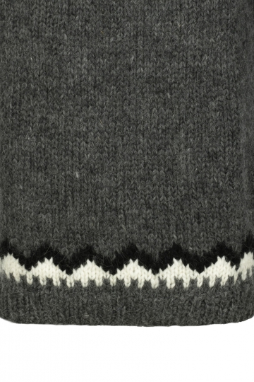 Damen Islandpullover - Handgestrickt - dunkel-grau