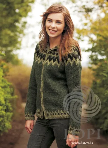 Strickanleitung Strickjacke mit Kapuze - Strickmuster Var - Lopi 29-18