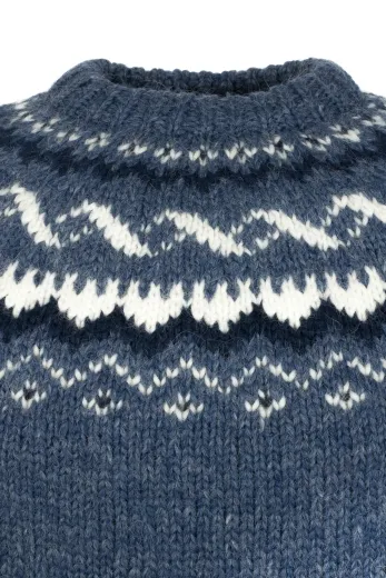 Damen Islandpullover - Handgestrickt in Island - blau