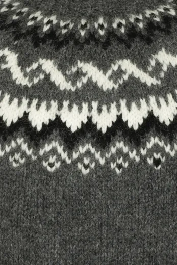 Herren Islandpullover - Handgestrickt HSI-217 - dunkel-grau