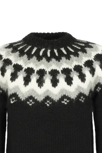 Damen Islandpullover - handgestrickt in Island - Lopapeysa schwarz