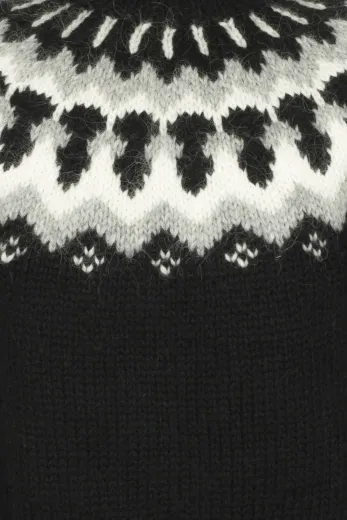 Damen Islandpullover - handgestrickt in Island - Lopapeysa schwarz