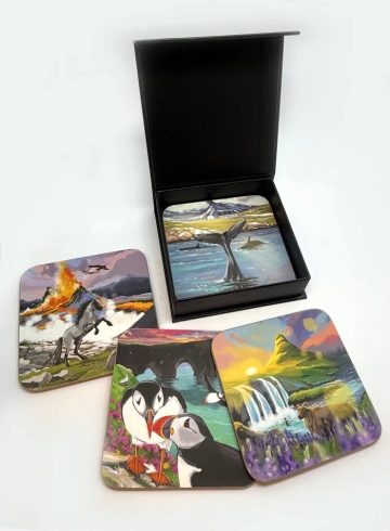 Untersetzer Set - 6 Stück - Island Motive