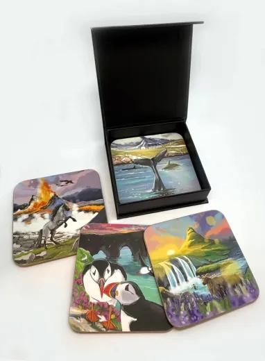 Untersetzer Set - 6 Stück - Island Motive