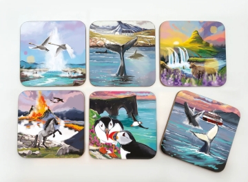 Untersetzer Set - 6 Stück - Island Motive