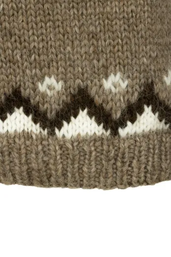 Damen Islandpullover - Handgestrickter Lopapeysa - braun / dunkelbraun