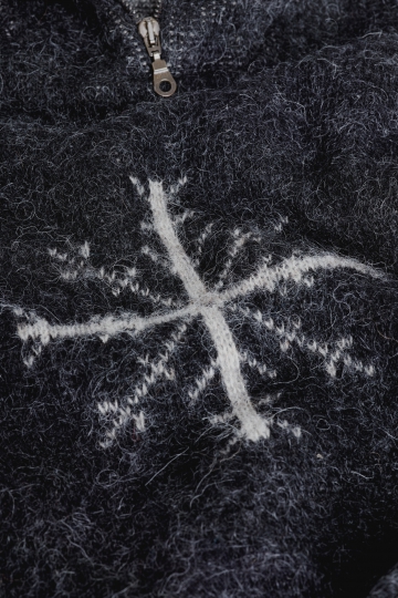 Dünner Troyer aus Islandwolle - Ægishjálmur - schwarz - Größe S