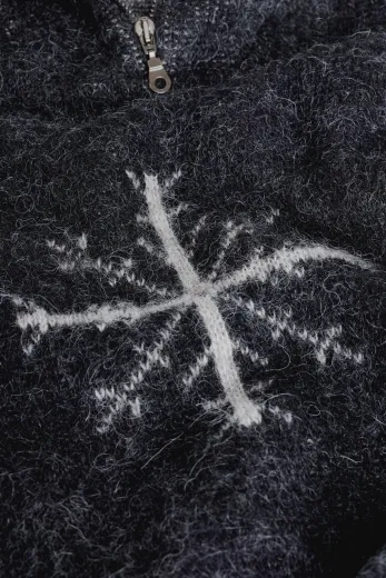 Dünner Troyer aus Islandwolle - Ægishjálmur - schwarz - Größe S