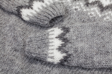 Herren Islandpullover - HSI-220 - Handgestrickt in Island - hellgrau