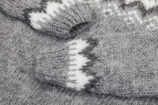 Herren Islandpullover - HSI-220 - Handgestrickt in Island - hellgrau