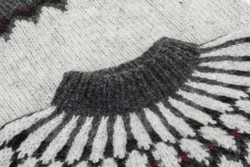 Herren Islandpullover - handgestrickter Lopapeysa - hellgrau kombi