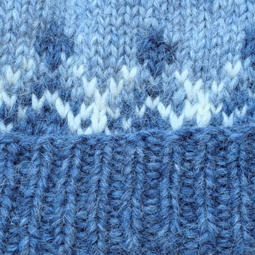 Isländische Wollmütze mit Umschlagrand - Hell-Blau
