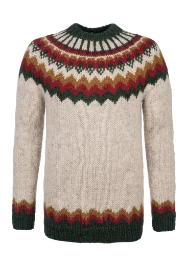 Handgestrickter Islandpullover HSI-229 - mehrfarbig