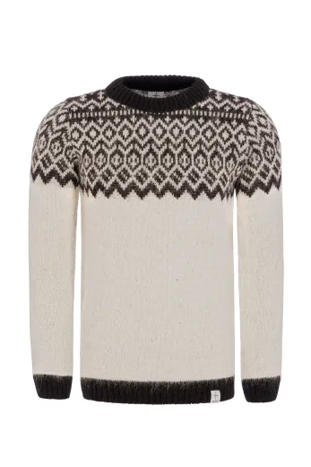 Herren / Damen Pullover Islandwolle - weiß