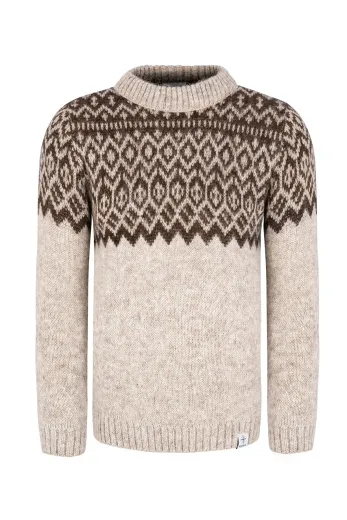 Herren / Damen Wollpullover - beige/braun