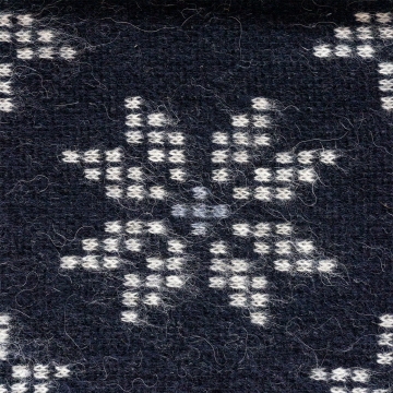 Wolldecke - 200 x 140 cm - Dunkel-Blau / Weiß