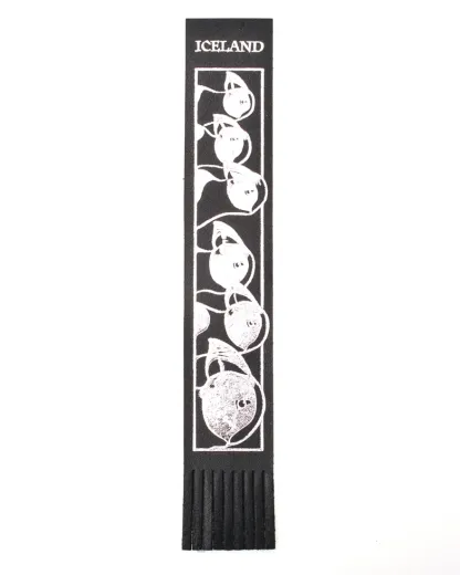 Lesezeichen Leder - Papageientaucher - Schwarz