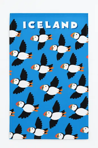 Geschirrtuch - Fliegende Papageientaucher - Iceland