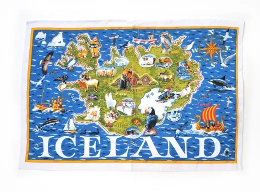 Geschirrtuch - Karte von Island - Iceland