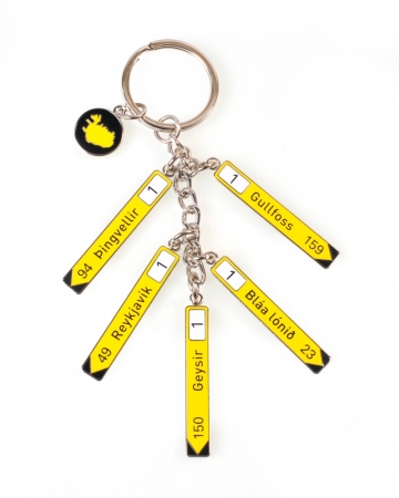 Schlüsselanhänger - Straßenschilder des Golden Circle