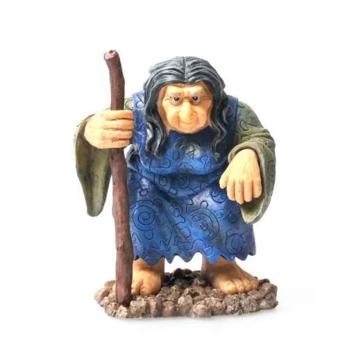 Isländische Troll-Frau mit Stock - Resin Figur